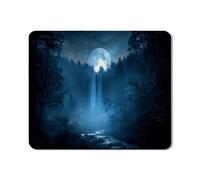 Waterfall Washer Dryer Top Protector Mat, Blue Forest Washing Machine Top Cover, Nature Inspired Rubber Anti-slip Waterproof Mats for Laundry Room 20x24 Inch
