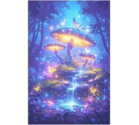 Waterfall with Butterflies 1000 Piece Wooden Jigsaw Puzzle for Adults, Challenging Game Night Gift, 29.5x19.7 Inch
