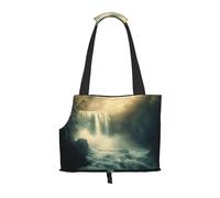 Waterfalls and Fog in a Fantasy World Pet Tote Bag Foldable Handbag Carrier for Small Dogs Cats Puppy Portable Travel Shoulder