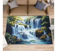 Waterfalls Area Rug 180x240cm Streams Machine Washable Carpet Rug Natural Scenery Non Slip Soft Indoor Rug Carpets Floor Mat for Living Room Bedroom