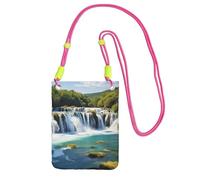 Waterfalls on Krka River Crossbody Phone Bag for Women Men Waterproof Mini Cellphone Purse Wallet Small Crossbody Bags with Adjustable Strap Travel Cell Phone Pouch Belt Pouch