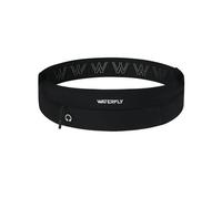 Waterfly Running Belt Waist Pack: Slim Waistband Adjustable Reflective Bum Bag Runner Marathon Jogging Phone Holder Bag Fitness Fanny Pack Lightweight Pouch Belt for Women Men Jogger, Black