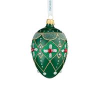 Waterford Holiday Heirlooms Green & Red Oval Bauble