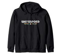 Waterford Ireland 70s 80s Retro Type Graphic Zip Hoodie