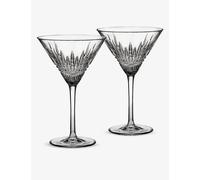 Waterford Lismore Diamond Crystal Martini Glasses Set-of-two