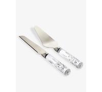 Waterford Waterford Lismore Crystal and Stainless-Steel Cake and Knife Server Set