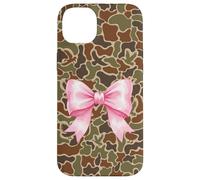 Waterfowl Hunting Duck Camo Aesthetic Cute Pink Bow Case for iPhone 14 Plus