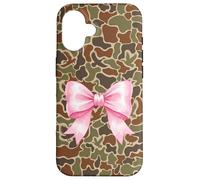 Waterfowl Hunting Duck Camo Aesthetic Cute Pink Bow Case for iPhone 16