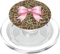 Waterfowl Hunting Duck Camo Aesthetic Cute Pink Bow PopSockets PopGrip for MagSafe