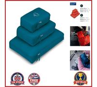 Waterfront Blue Packing Cube Set for Travel Lightweight Nylon Storage