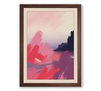 Waterfront Reflections Modern Framed Wall Art Print A4 (29.7×21cm) Walnut, Wall Decor for Living Room, Bedroom, Office & Home, Ready to Hang, Art Gift