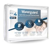 Waterguard Waterproof Pillow Protectors Zippered Bed Bug Proof, 100% Cotton Top Quilted Pillow Covers, Standard Size (20x26) Set of 4