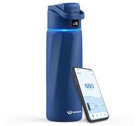 WaterH Boost Smart Water Bottle that Reminds You to Drink, BPA-Free Stainless Steel Vacuum Insulated Bottle, Wide Mouth Water Tracker Bottle with APP, Ideal for Mother's Day, Blue, 710ml
