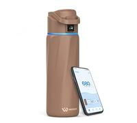 WaterH Boost Smart Water Bottle that Reminds You to Drink, BPA-Free Stainless Steel Vacuum Insulated Bottle, Wide Mouth Water Tracker Bottle with APP, Ideal for Mother's Day, Mocha, 710ml
