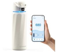 WaterH Boost Smart Water Bottle that Reminds You to Drink, BPA-Free Stainless Steel Vacuum Insulated Bottle, Wide Mouth Water Tracker Bottle with APP, Ideal for Mother's Day, White, 946 ml