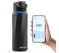 WaterH Boost Smart Water Bottle that Reminds You to Drink, BPA-Free Stainless Steel Vacuum Insulated Bottle, Wide Mouth Water Tracker Bottle with APP, Ideal for Mother's Day, Black, 946 ml