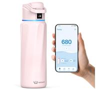 WaterH Boost Smart Water Bottle Tracker with Reminder, Pink, 946ml | Double Wall Vacuum Insulated Stainless Steel, BPA-Free, Leakproof, Wide Mouth for Office, Ideal for Halloween