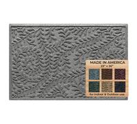 Bungalow Flooring Waterhog Door Mat, 2' x 3' Made in USA, Durable and Decorative Floor Covering, Skid Resistant, Indoor/Outdoor, Water-Trapping, Boxwood Collection, Medium Grey