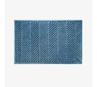 Waterhog Machine Washable Door Mat, Herringbone Blue 60 x 90 cm - Heavy Duty & Dirt Trapper Doormat, Non-Slip Rubber Backed Doormat, Easy-to-Clean Outdoor/Indoor Entrance Mat, Made in Europe