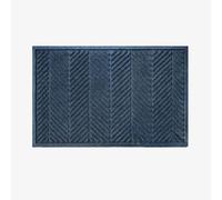 Waterhog Machine Washable Door Mat, Herringbone Navy Blue 60 x 90 cm - Heavy Duty & Dirt Trapper Doormat, Non-Slip Rubber Backed Doormat, Easy-to-Clean Outdoor/Indoor Entrance Mat, Made in Europe