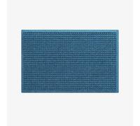 Waterhog Machine Washable Door Mat, Squares Blue 60 x 90 cm - Heavy Duty & Dirt Trapper Doormat, Non-Slip Rubber Backed Doormat, Easy-to-Clean Outdoor/Indoor Entrance Mat, Made in Europe
