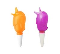 Watering Balls for Plants, 60 ml Bird Water Dispenser Plants Watering Terracotta, Self-Watering Indoor Plants Clay Cone, Plant Watering Watering Cones for Holiday (Orange + Purple)