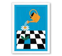 Watering Can at Work Modern Framed Wall Art Print A3 (42×29.7cm) White, Wall Decor for Living Room, Bedroom, Office & Home, Ready to Hang, Art Gift