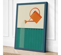 Watering Can in Green Canvas Wall Art Print 18x12 Inch (46 x 30 cm)