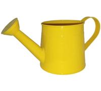Watering Can Small, Galvanized Metal Watering Can,1 Gallon Matte Vintage Sprinkling Tin Can with Long Spout & Ergonomic Handle(Yellow)