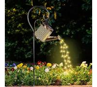 Watering Can with Lights, Solar Lights for Outdoor Garden Art Decor Hanging Solar Lanterns, Metal Waterproof for Walkway Yard Pathway Patio Table