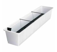 Watering Flower Box "Aqua-Green" 100cm White Planter Flower Pot Top