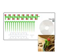 Watering System for Potted Plants with Flower Shaped Drippers and Adjustable Flow Rate Using Siphon Action with 10M Clear Plastic Tubing in Set (A)