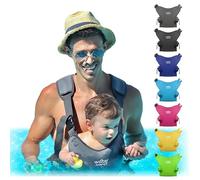 WaterLand Baby Carrier - Innovative Carrier You Can Use Both in Water & Land - Waterproof Infant Chest Holder with Adjustable Straps, Lightweight Toddler Harness for Pool & Beach (Grey)