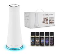 Waterless Diffuser with 5 * 20ml Hotel Fragrance Essential Oil, 7 Lights and Breathing Lights Modes,Max Coverage 1500 Square.Home,Offices,Hotels and Spas，160ml