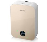 Waterless Essential Oil Diffuser - 150mL Smart Portable Bluetooth Diffuser | Dual-Power (Battery/AC) | Covers up to 1500 Sq Ft Home Aromatherapy - White Gold(AC+Battery)
