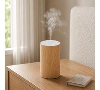 Waterless Essential Oil Diffuser: Cordless Mini Scent Air Machine for Home, Car & Office, 3 Mist Modes & 3 Timers, Long Battery Life, Low Noise, Dual Fluid Portable Aroma Diffuser (Wood-Grain Finish)