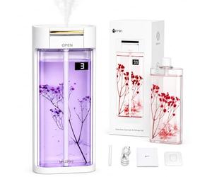 Waterless Essential Oil Diffuser for Home, Electric Diffusers for Home with 2x 230ml Oils, Portable Wireless Scent Machine, 4 Settings, Wall Mounted or Tabletop Battery Powered Oil Diffusers
