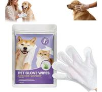 Waterless Pet Glove Wipes for Dog Washing Cat Bathing Deodorizing, 24x25cm Large Dog Wipes for Paws and Butt, Hair Removal Deshedding Glove, Resealable Sealing Pack Locks Moisture (1 Pack (7 Pcs))