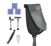 Waterless Urinal Garage Urinal - 38.5cm Wall Mount Urine Diverter | Covered PP Urinals with 70-75cm Drain Hose Adhesive No Drill Flush Valve Spout | Camping RV Garden Construction Site