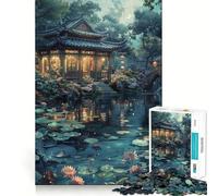 Waterlilies Pond Jigsaw Puzzles for Adults 1000 Think Boost Game Precise Interlock Structure Easy to Learn Family Enjoyment (38x52cm)