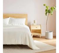 Waterlily 100% Eucalyptus Tencel Lyocell Bedding Set 4 pcs Duvet Cover Flat Sheet Pillowcases Double King Size Vegan Silk Organic Natural Softer than Bamboo Luxury Bed Linen (Ivory, King)