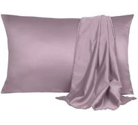 Waterlily 100% Mulberry Silk Pillowcase for Hair and Skin Envelope Pillowcases 50x75 Both Sides 19 Momme Charmeuse Soft Pure Natural Organic Luxury Pillow Case Cover (2, Mauve)