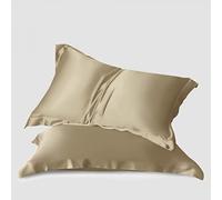 Waterlily 100% Mulberry Silk Pillowcase Oxford Pillowcases for Hair and Skin Envelope 50x75cm Both Sides 19momme Charmeuse Soft Natural Organic Luxury Pillow Case Cover (Coffee pair)