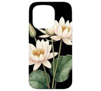 Waterlily Flower Scientific Name Vintage Illustration Flora Case for iPhone 15 Pro