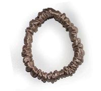 Waterlily Scrunchie 100% Mulberry Silk 22momme Skinny Thin Small Hair Ties Scrunchies for Women Soft Natural Care (Coffee)