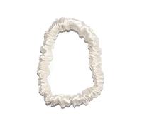 Waterlily Scrunchie 100% Mulberry Silk 22momme Skinny Thin Small Hair Ties Scrunchies for Women Soft Natural Care (Ivory White)