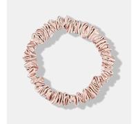 Waterlily Scrunchie 100% Mulberry Silk 22momme Skinny Thin Small Hair Ties Scrunchies for Women Soft Natural Care (Rose Gold)