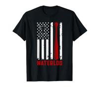 Waterloo American Flag Baseball Lover USA Waterloo Value Graphic T-Shirt