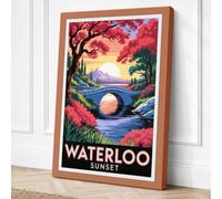 Waterloo at Sunset Vintage Canvas Wall Art Print 18x12 Inch | Ready to Hang, Gallery Wrapped, Fade-Resistant Inks, Securely Packaged, UK Made