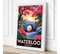 Waterloo at Sunset Vintage Canvas Wall Art Print 24x16 Inch | Ready to Hang, Gallery Wrapped, Fade-Resistant Inks, Securely Packaged, UK Made